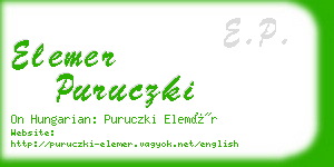 elemer puruczki business card